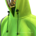 reflective apparel factory hi vis hoodie with zipper safety sweatshirt Reflective safety hoodie